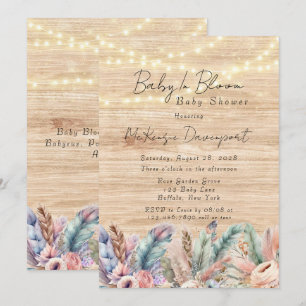 Boho Baby In Bloom Baby Shower Invitation