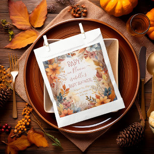 Boho Baby in Bloom Fall Floral Frame Baby Shower Favour Bag