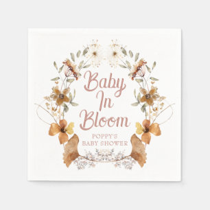 Boho Baby In Bloom Wildflowers Baby Shower Napkin