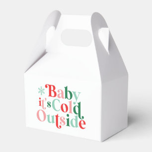 Boho Baby It's Cold Outside Christmas retro font Favor Box
