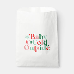 Boho Baby It's Cold Outside Christmas retro font Favour Bag