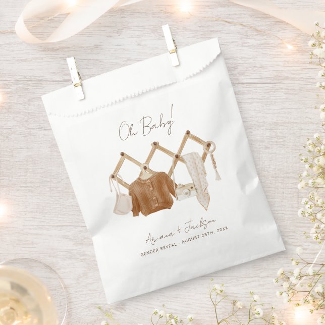 Boho Baby Neutral Shower Invitation Favour Bag (Clipped)