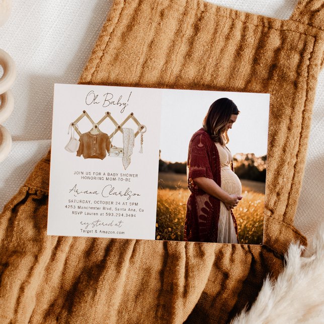 Boho Baby Neutral Shower Photo Invitation (Creator Uploaded)