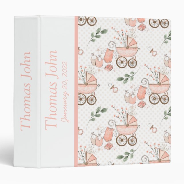 Boho Baby Newborn Photo Album 3 Ring Binder (Front/Spine)