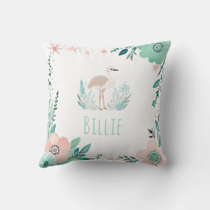 Boho Baby Ostrich Coussin Pastel Green personnalis