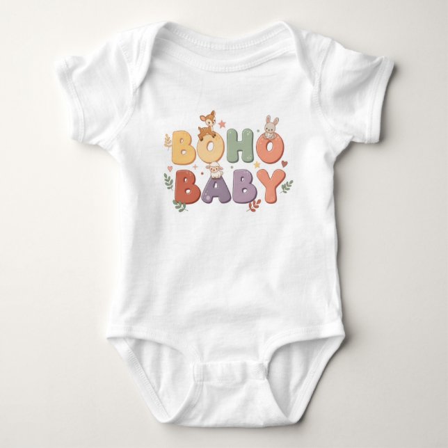 Boho Baby Pastel One-Piece Bodysuit (Front)