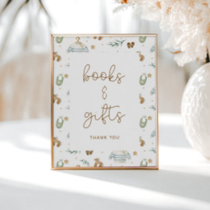 Boho Baby Pattern Baby Shower Books Gifts Poster