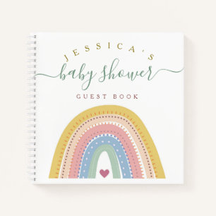 Boho Baby Rainbow Baby shower Livre d'invité