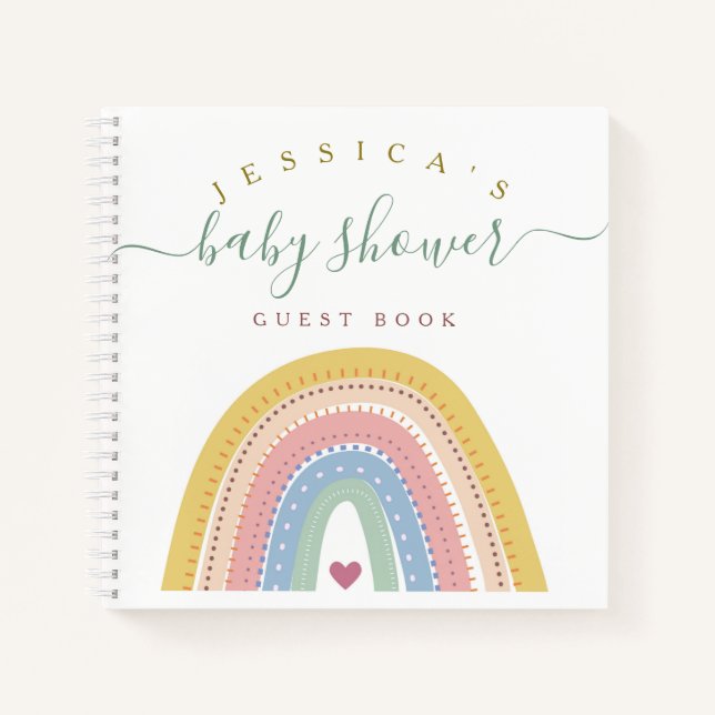 Boho Baby Rainbow Baby shower Livre d'invité (Devant)