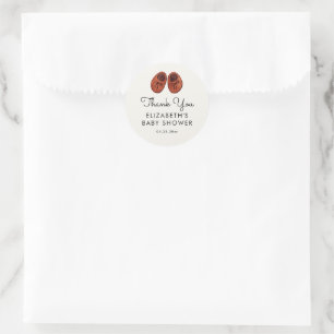 Boho Baby Shoes Watercolor Baby Shower  Classic Round Sticker