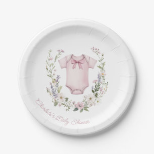 Boho Baby Shower Baby Girl Paper Plate
