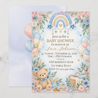 Boho Baby Shower Editable Invitation