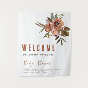 Boho Baby Shower Greenery Rustic Adorable Tapestry