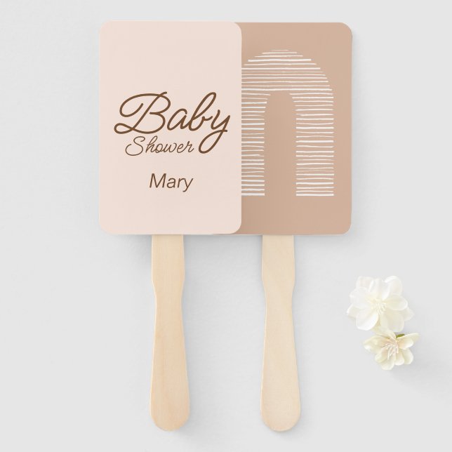 Boho Baby Shower Hand Fan (Front and Back)