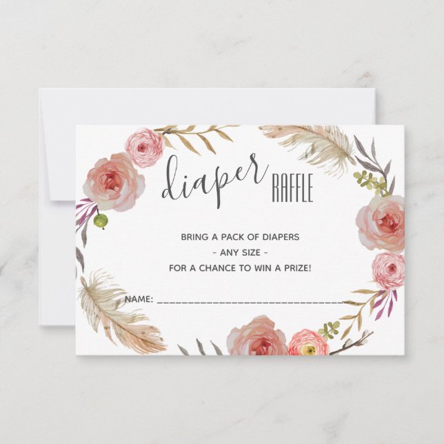 Boho Baby Shower Insert Invitation (Front)