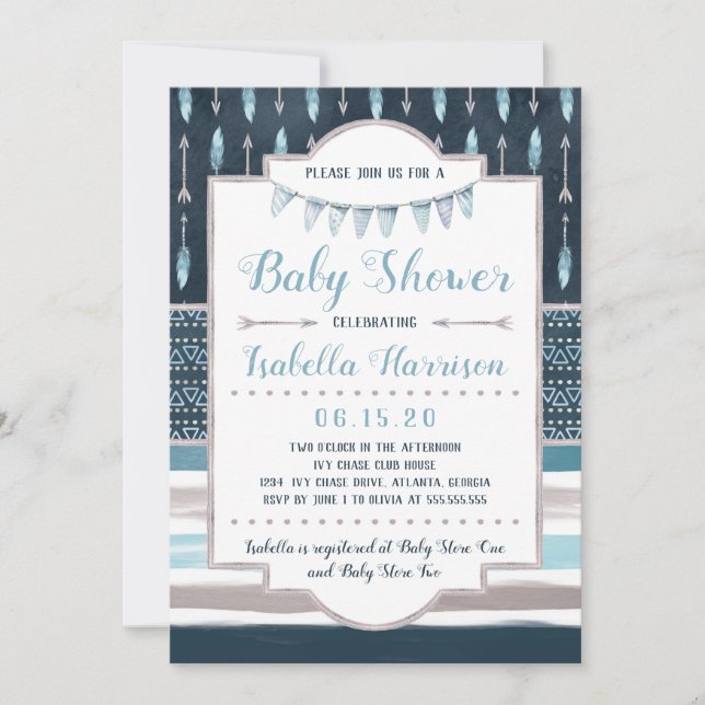 Boho Baby Shower Invitation (Front)
