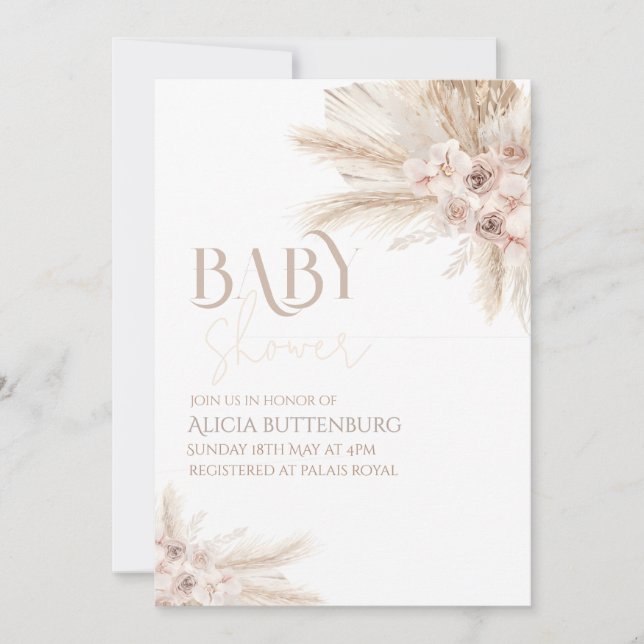 Boho Baby Shower Invitation (Devant)