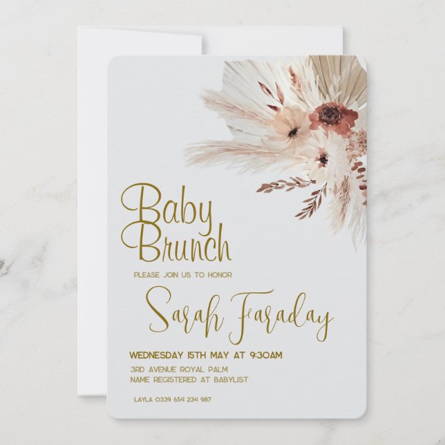 Boho Baby Shower Invitation (Devant)