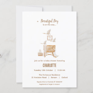 Boho Baby Shower Invitation Card