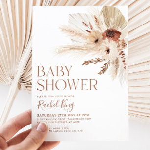 Boho Baby shower Invitation Genre Neutre Rustique