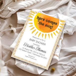 Boho Baby Shower Invitation Sunshine Neutral