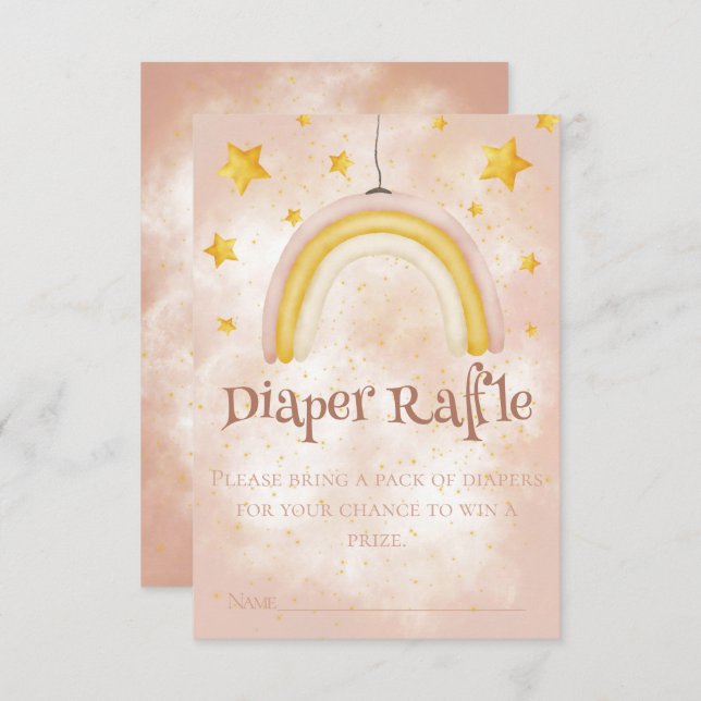 Boho Baby Shower magic rainbow gold stars dust Enclosure Card (Front/Back)