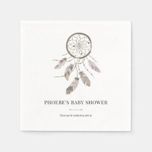 Boho Baby Shower Modern Watercolor Party Paper Napkin