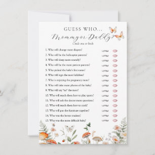Boho Baby Shower Mommy or Daddy Game Card