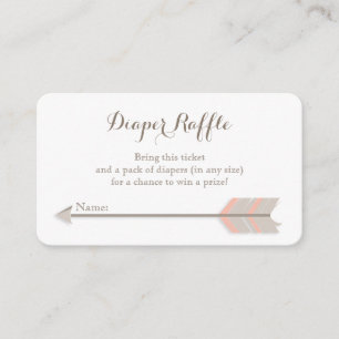 Boho Baby Shower Pink and GreyDiaper Raffle Ticket Enclosure Card