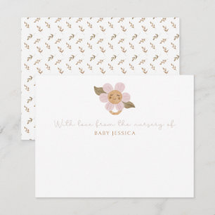 Boho Baby Shower thank you card  – cute Floral 