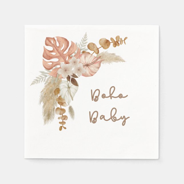Boho Baby Shower Themed Napkins (Front)