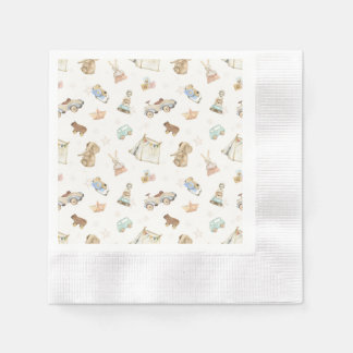 Boho Baby Shower Vintage Toys Coined Napkin