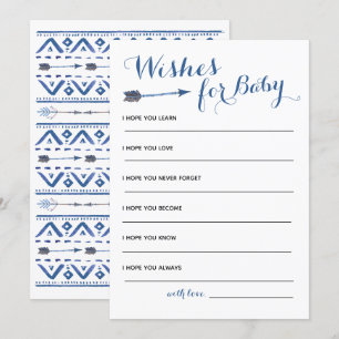Boho Baby Shower Wishes For Baby Invitation
