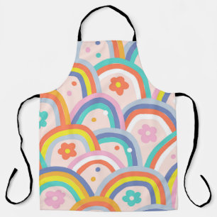 Boho baby summer whimsical rainbow seamless patter apron