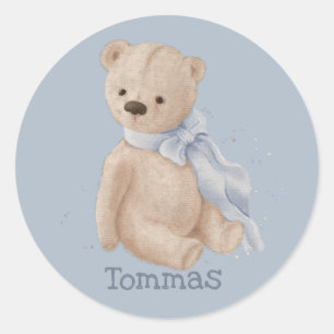 Boho baby teddy bear Classic Round Sticker