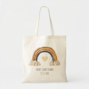Boho Baby Watercolor Rainbow Fox Heart Tote Bag