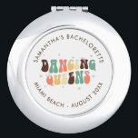 Boho Bachelorette Disco Bride Dancing Queens Compact Mirror<br><div class="desc">Custom Bachelorette Party Retro Dancing Queens compact mirror you can customize with the bride's name,  destination and date. Perfect matching bride party retro design</div>