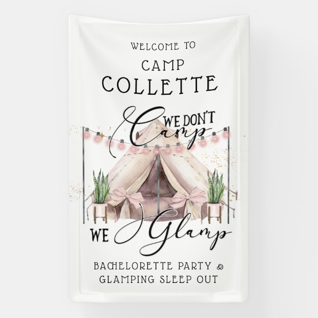 Boho Bachelorette Glamping Party Under The Stars  Banner (Vertical)