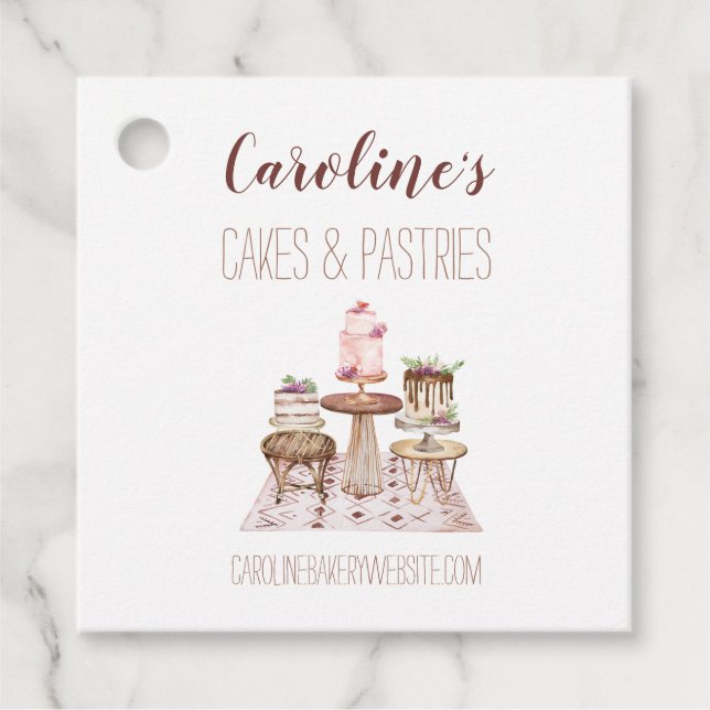Boho Baking Bakery Boutique, Cupcakes & Pastries G Favour Tags (Front)