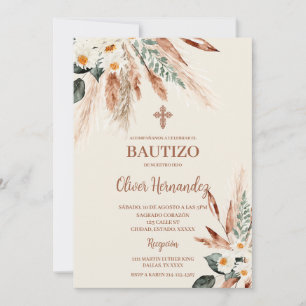 Boho Baptême espagnol Invitation