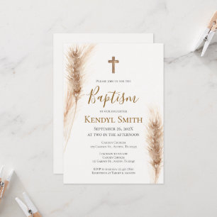 Boho Baptism  Invitation