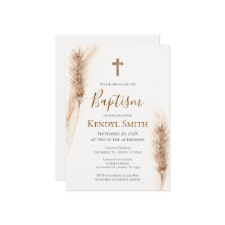 Boho Baptism Invitation