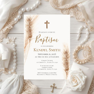 Boho Baptism  Invitation