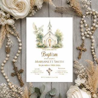 Boho Baptism  Invitation