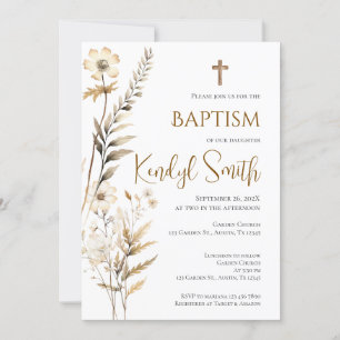 Boho Baptism  Invitation
