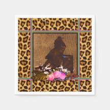 BOHO BARREL RACER LEOPARD PRINT DECOUPAGE PAPER