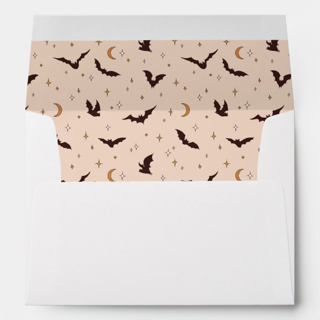 Boho Bats and Stars Halloween Pattern Envelope (Back (Bottom))