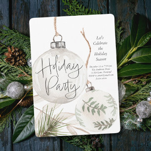 Boho Baubles Holiday Party Card