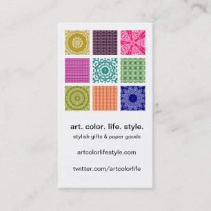 Boho Bazaar Mosaic Patchwork Custom Business Card