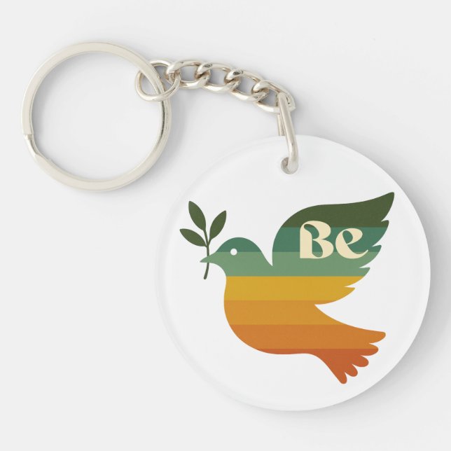 Boho Be Peace Retro Holiday Keychain (Devant)